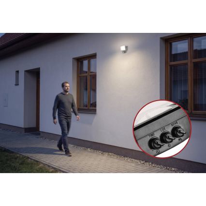 Proiettore LED con sensore di movimento e crepuscolare TAMBO EVO LED/20W/230V 4000K IP44 nero
