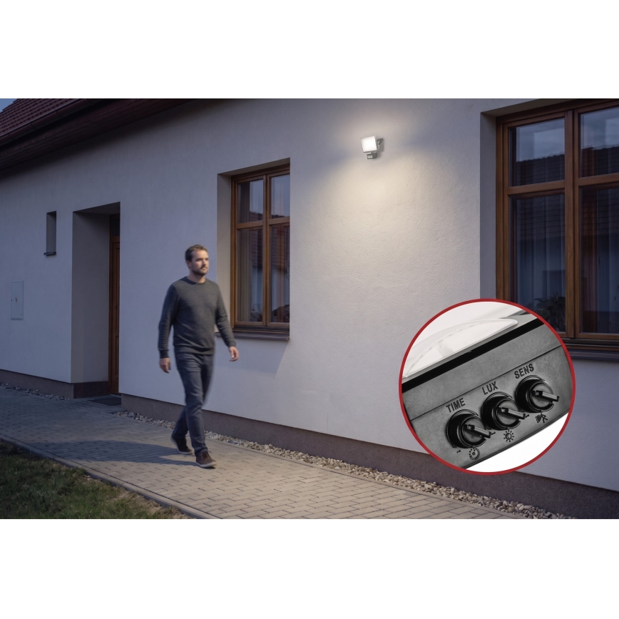 Proiettore LED con sensore di movimento e crepuscolare TAMBO EVO LED/20W/230V 4000K IP44 nero