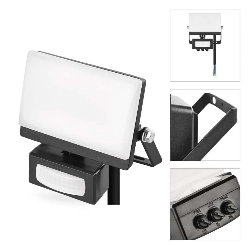 Proiettore LED con sensore di movimento e crepuscolare TAMBO EVO LED/20W/230V 4000K IP44 nero