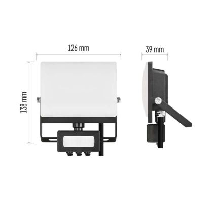 Proiettore LED con sensore di movimento e crepuscolare TAMBO EVO LED/20W/230V 4000K IP44 nero
