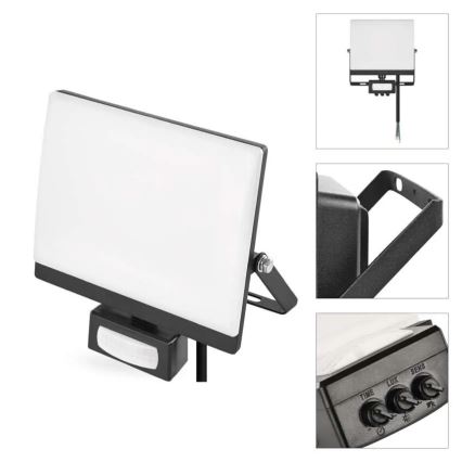 Proiettore LED con sensore di movimento e crepuscolare TAMBO EVO LED/30W/230V 4000K IP44 nero