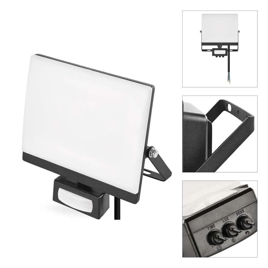 Proiettore LED con sensore di movimento e crepuscolare TAMBO EVO LED/30W/230V 4000K IP44 nero