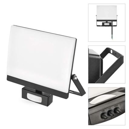 Proiettore LED con sensore di movimento e sensore crepuscolare TAMBO EVO LED/50W/230V 4000K IP44 nero