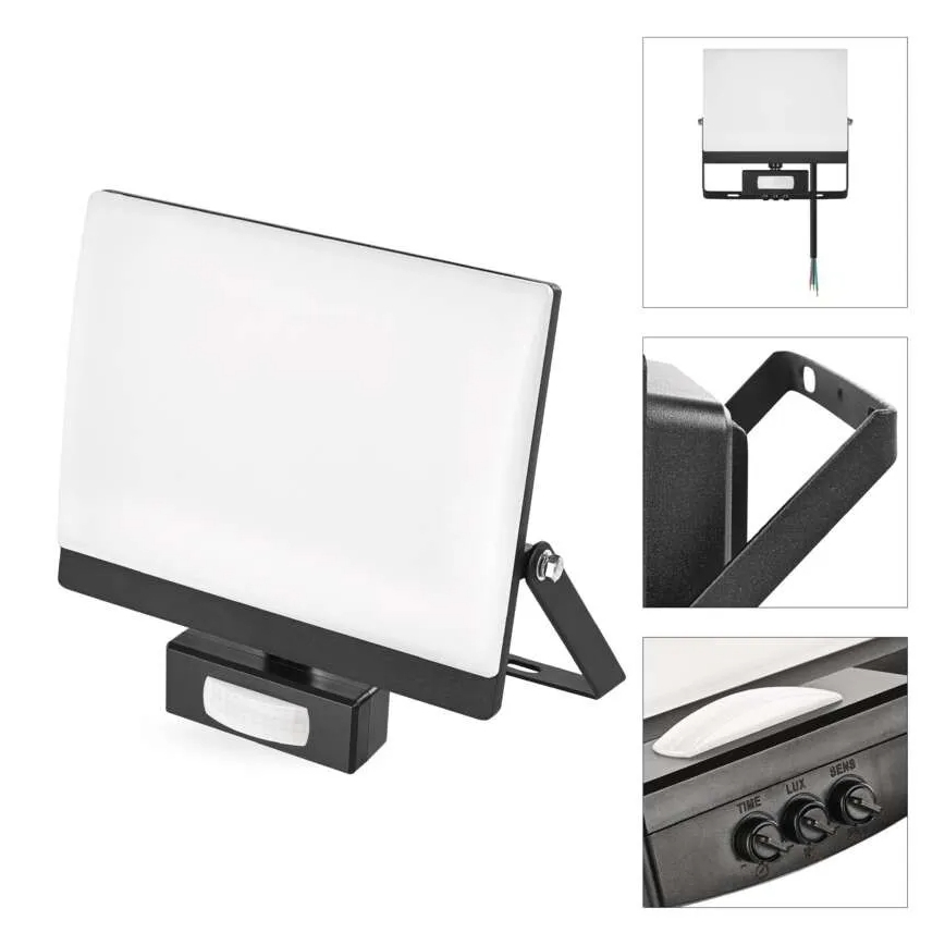 Proiettore LED con sensore di movimento e sensore crepuscolare TAMBO EVO LED/50W/230V 4000K IP44 nero