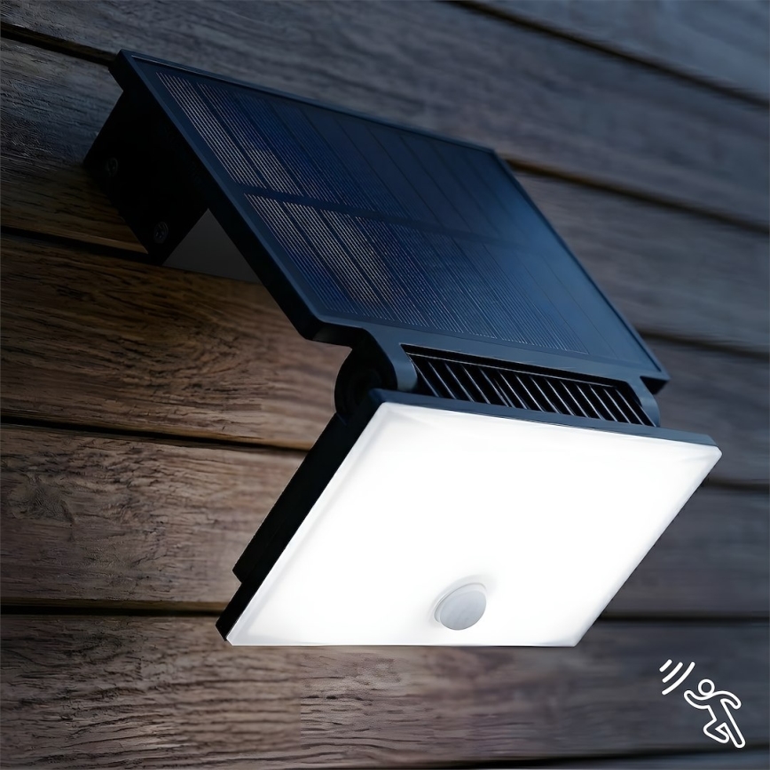 Proiettore LED con sensore e pannello solare FUJI LED/8W/3,7V 2000 mAh IP44