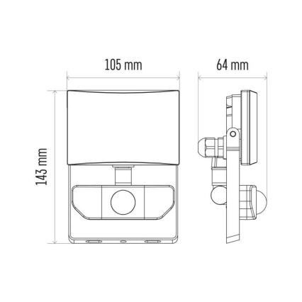 Proiettore LED con sensore LED/10,5W/230V IP54