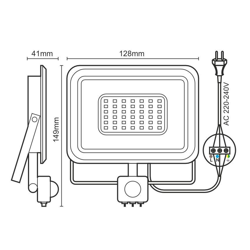 Proiettore LED con sensore LED/20W/230V 4000K IP44
