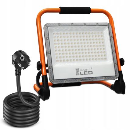 Proiettore LED con stativo, 100 W, 230 V, 4500 K, IP65, arancione