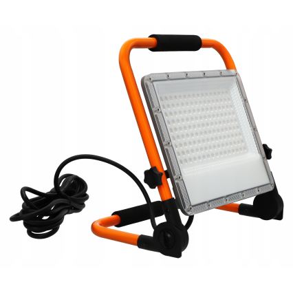 Proiettore LED con stativo, 100 W, 230 V, 4500 K, IP65, arancione