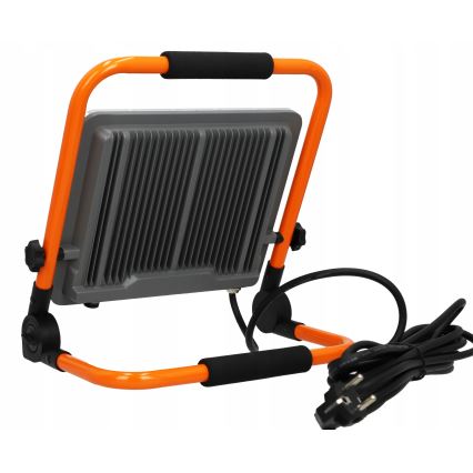 Proiettore LED con stativo, 100 W, 230 V, 4500 K, IP65, arancione