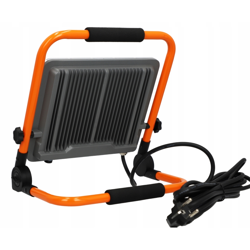 Proiettore LED con stativo, 100 W, 230 V, 4500 K, IP65, arancione