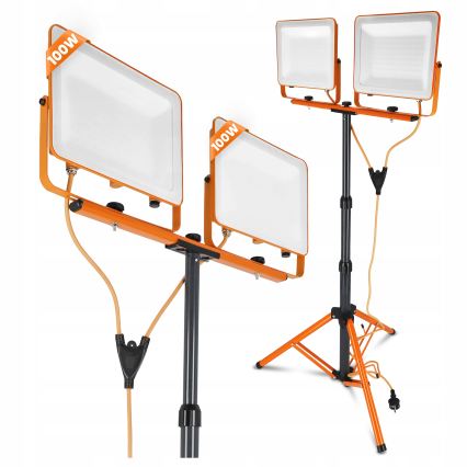 Proiettore LED con stativo 2xLED/100W/230V 4500K IP65 arancione
