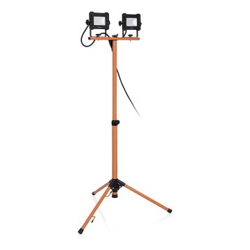 Proiettore LED con stativo 2xLED/10W/230V 4000K IP65 arancione/nero