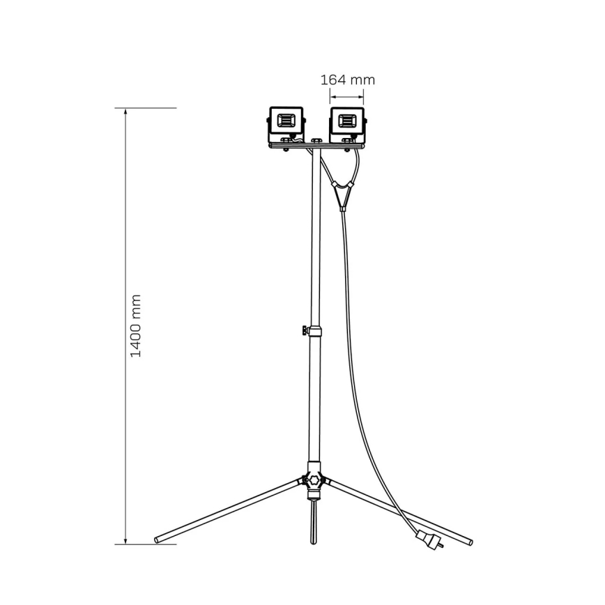 Proiettore LED con stativo 2xLED/30W/230V 6500K IP65 giallo