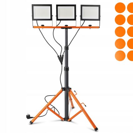 Proiettore LED con stativo 3xLED/100W/230V 4500K IP65 nero/arancione