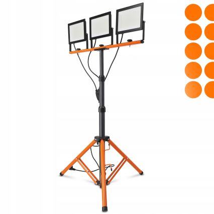 Proiettore LED con stativo 3xLED/100W/230V 4500K IP65 nero/arancione