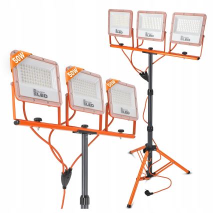 Proiettore LED con stativo 3xLED/50W/230V 4500K IP65 arancione