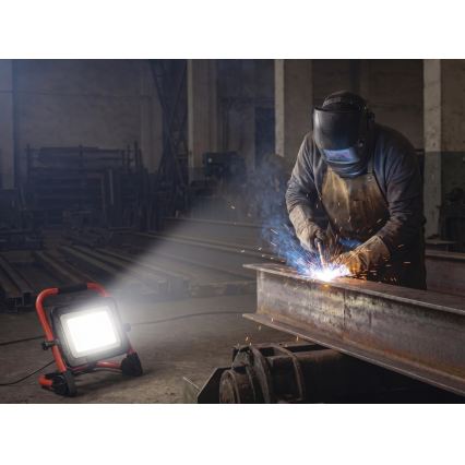 Proiettore LED con stativo ELION LED/100W/230V 4000K IP65 rosso/nero