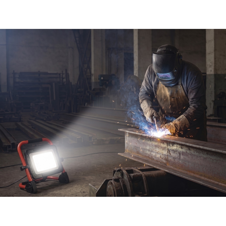 Proiettore LED con stativo ELION LED/100W/230V 4000K IP65 rosso/nero
