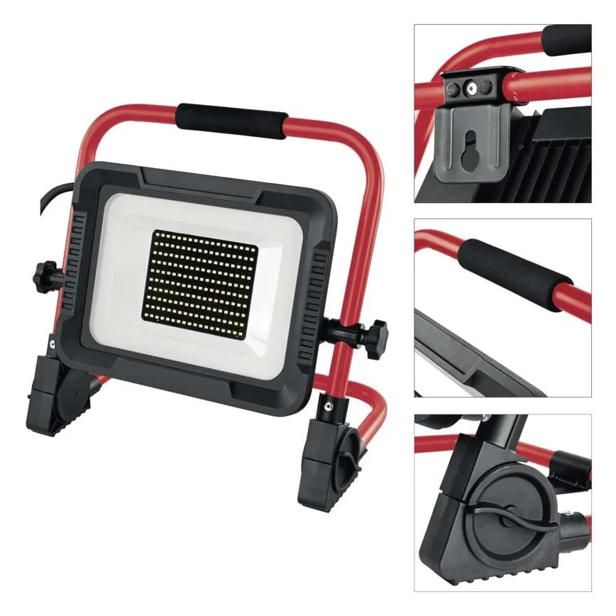 Proiettore LED con stativo ELION LED/100W/230V 4000K IP65 rosso/nero