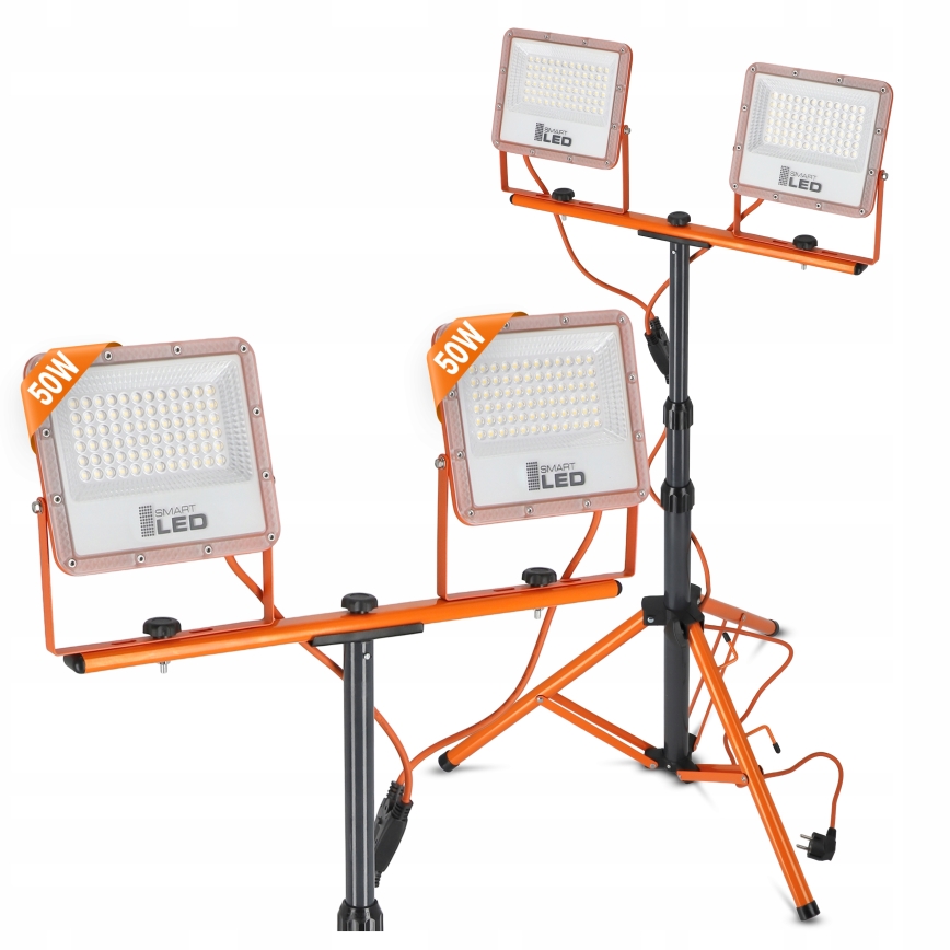 Proiettore LED con treppiede 2xLED/50W/230V 4500K IP65 arancione