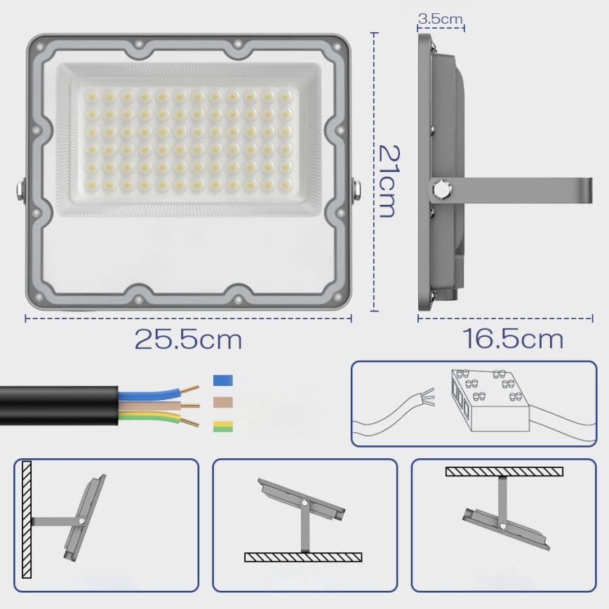 Proiettore LED da esterno LED/100W/230V 4500K IP65 grigio