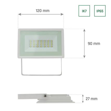 Proiettore LED da esterno NOCTIS LUX 3 LED/20W/230V 4000K IP65 bianco