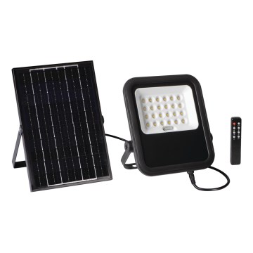 Proiettore LED dimmerabile con pannello solare e dusk sensore LED/10W/10000 mAh 3,2V IP65 + telecomando