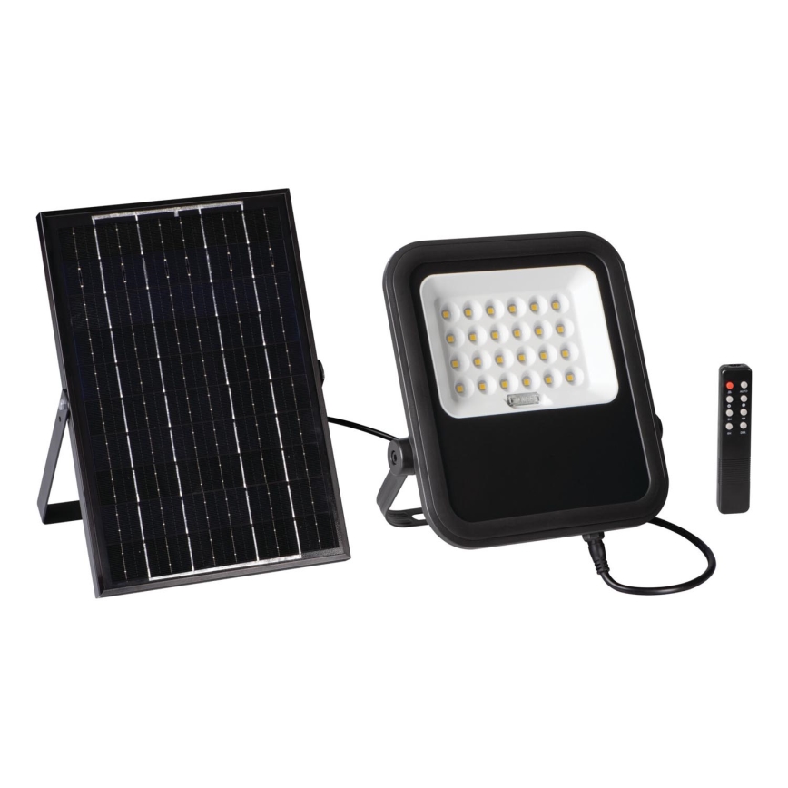 Proiettore LED dimmerabile con pannello solare e dusk sensore LED/10W/10000 mAh 3,2V IP65 + telecomando