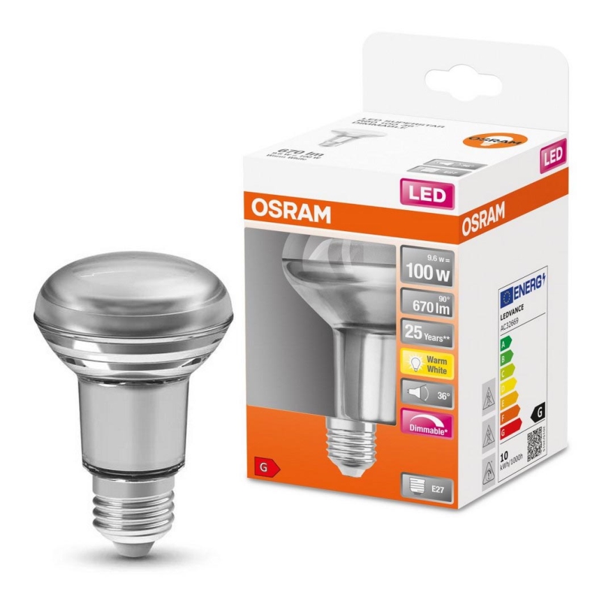 Proiettore LED dimmerabile lampadina E27/9,6W/230V 2700K - Osram