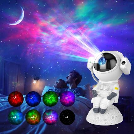 Proiettore LED RGB 3-in-1 LED/5W/5V 3000/4000/6000K astronauta + telecomando