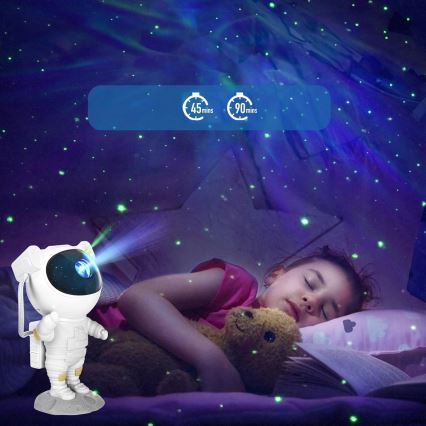 Proiettore LED RGB LED/5W/5V astronauta + telecomando