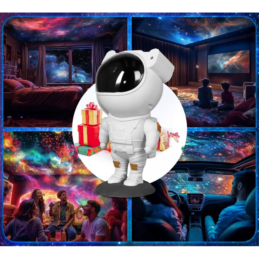 Proiettore LED RGB LED/5W/5V astronauta + telecomando