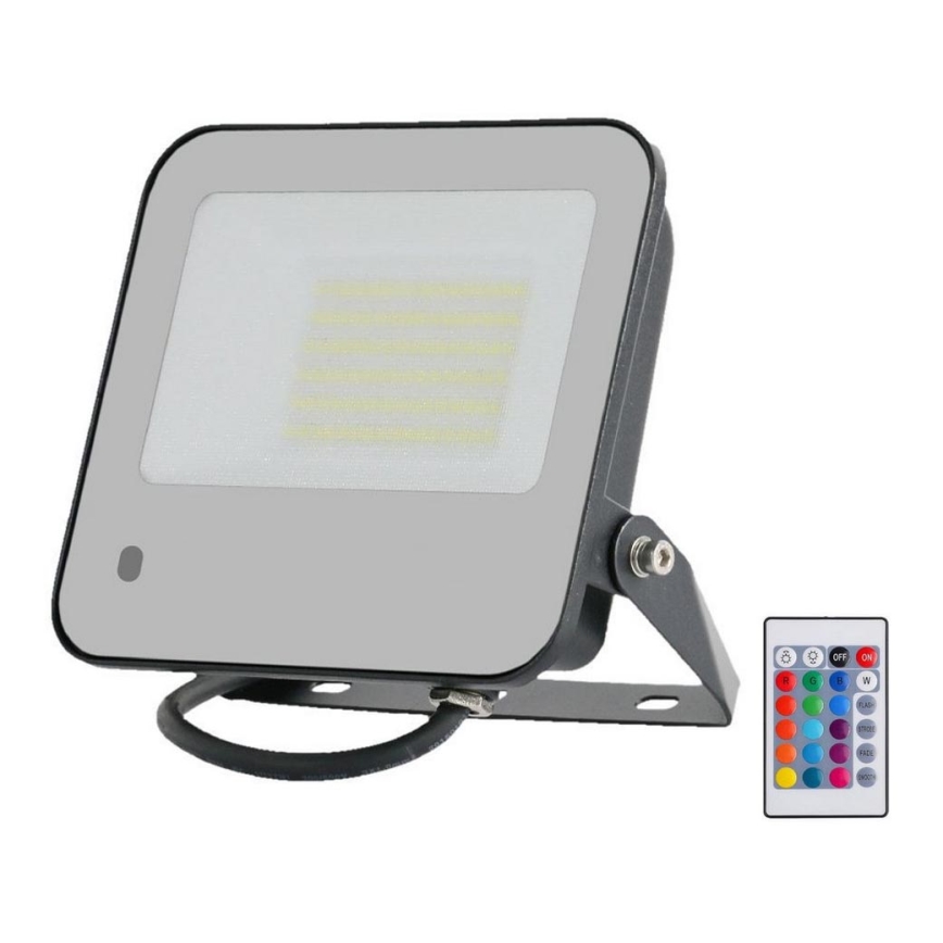 Proiettore LED RGBW dimmerabile LED/50W/230V IP65 grigio + telecomando