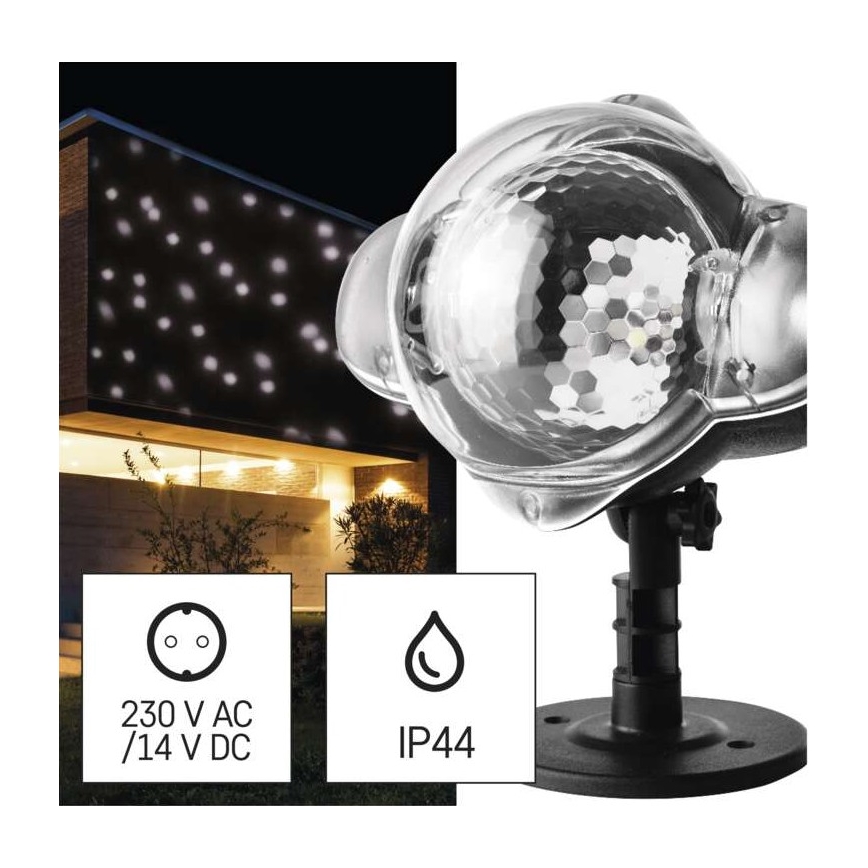 Proiettore natalizio LED per esterni LED/4W/230V IP44 luce bianca fredda