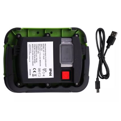 Proiettore ricaricabile a LED SAMSUNG CHIP LED/10W/3,7V IP44 6400K 3600 mAh verde
