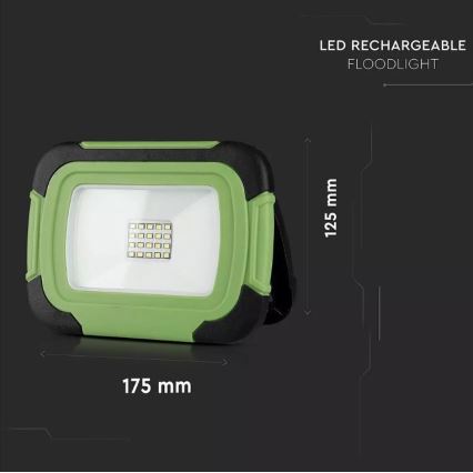 Proiettore ricaricabile a LED SAMSUNG CHIP LED/10W/3,7V IP44 6400K 3600 mAh verde