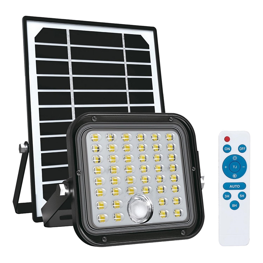 Proiettore solare da esterno con sensore LED/10W/3,7V 4000K IP65 3600 mAh + telecomando