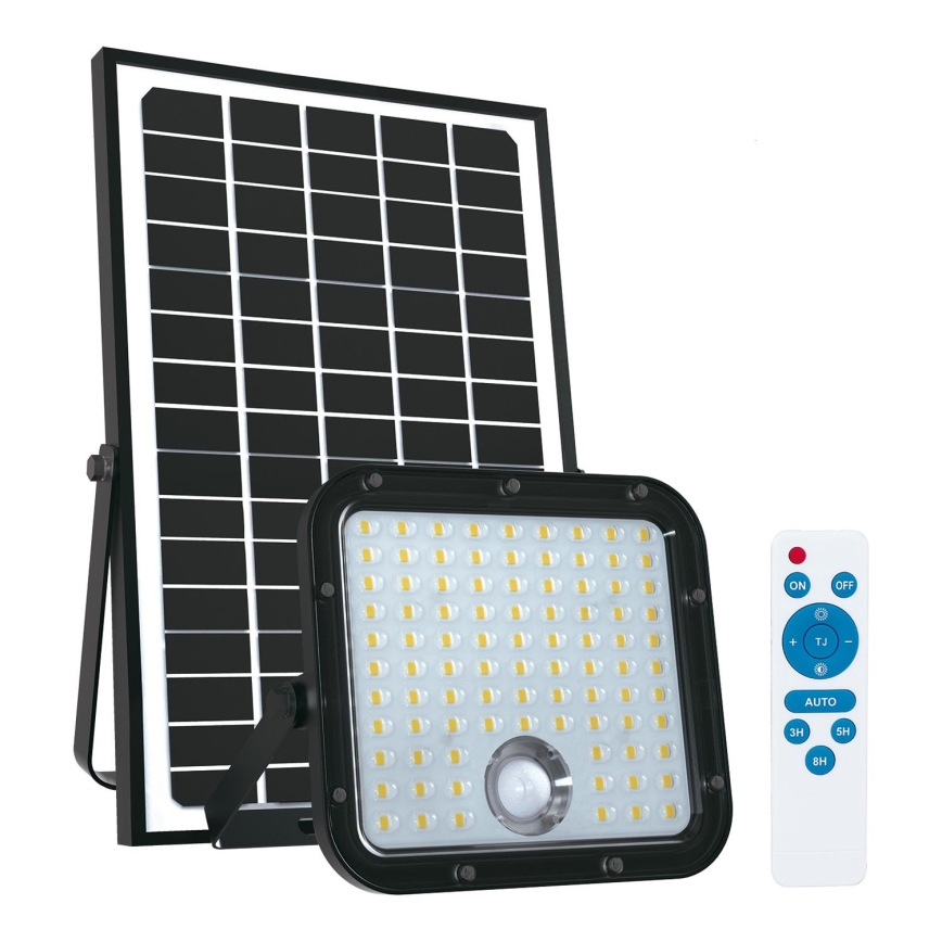 Proiettore solare da esterno con sensore LED/30W/6,4V 4000K IP65 6000 mAh + telecomando