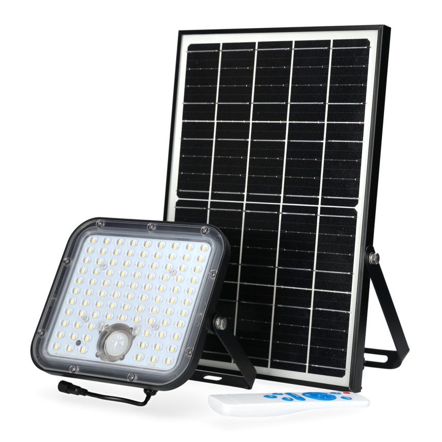 Proiettore solare da esterno con sensore LED/30W/6,4V 4000K IP65 6000 mAh + telecomando