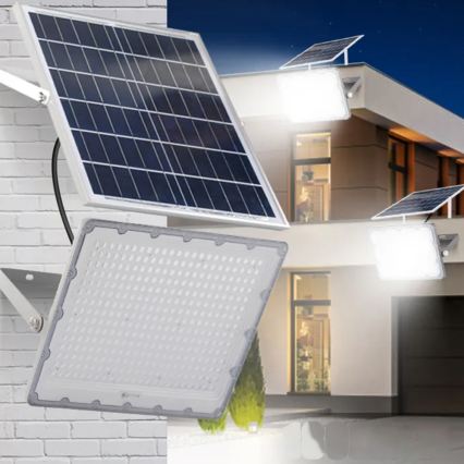 Proiettore solare dimmerabile LED 100W/3,2V 5000K 10500 mAh IP65 nero + telecomando