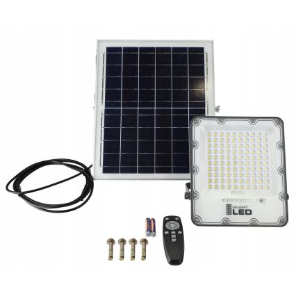 Proiettore solare dimmerabile LED 100W/3,2V 5000K 10500 mAh IP65 nero + telecomando