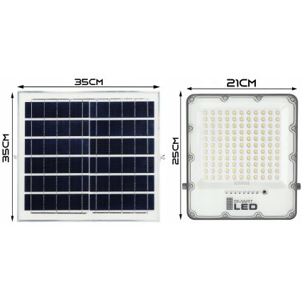 Faro solare LED dimmerabile LED/150W/3,2V 5000K 15000 mAh IP65 nero + telecomando