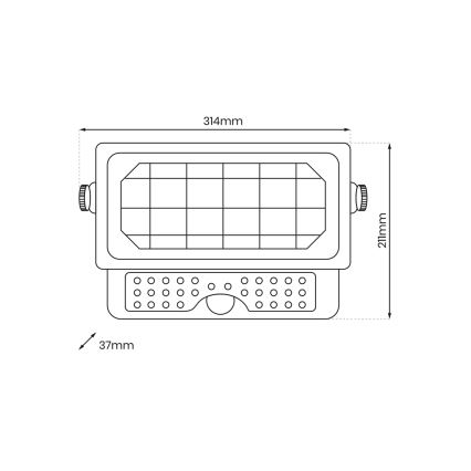 Proiettore solare LED con sensore EPAD LED/10W/3000 mAh 7,4V 4000K IP65