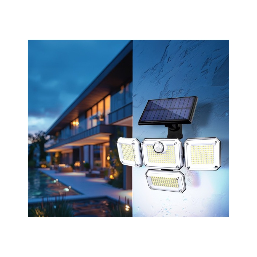Proiettore solare con sensore GLOW LED/2,5W/3,7V 6500K IP44 2400 mAh + telecomando