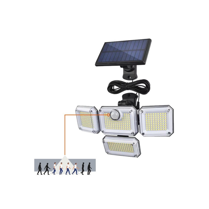 Proiettore solare con sensore GLOW LED/2,5W/3,7V 6500K IP44 2400 mAh + telecomando