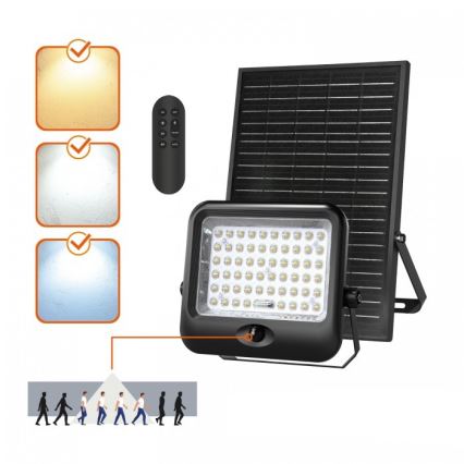 Faro solare LED con sensore MHCS LED/35W/3,2V 3000/4000/6500K IP65 15000 mAh + telecomando