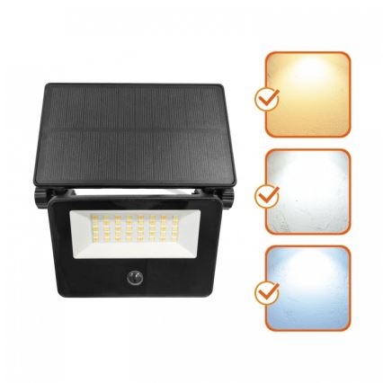Faretto solare LED con sensore NCS G2 LED/20W/3,7V 3000/4000/6500K IP54 2600 mAh