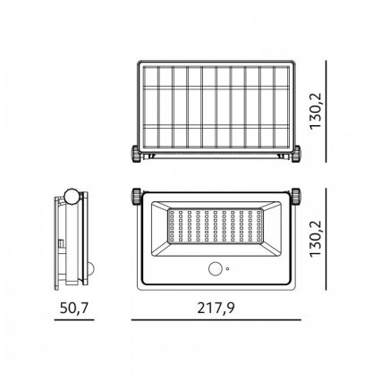 Proiettore solare LED con sensore NCS G2 LED/30W/3,7V 3000/4000/6500K IP54 5200 mAh