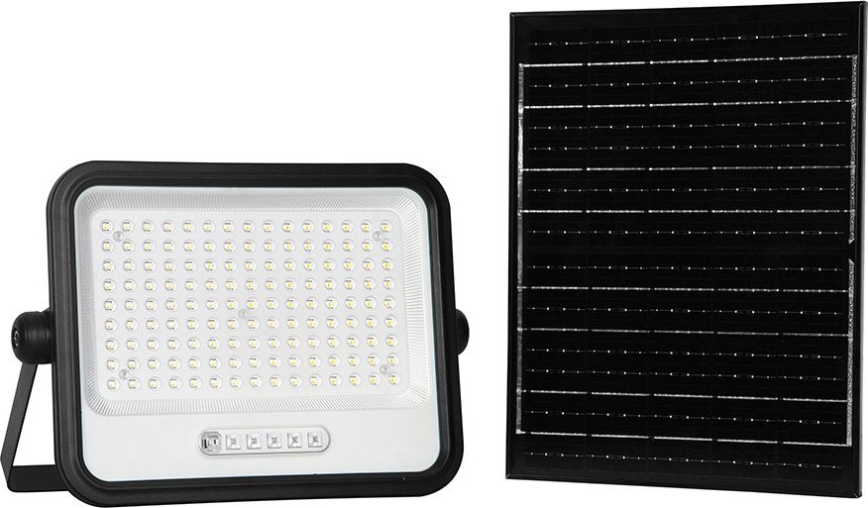 Proiettore solare LED dimmerabile 300W/3,2V 2000-8000K IP65 15000 mAh nero + telecomando